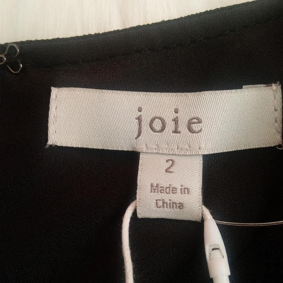 โ NWT โ Joie Mairead Black Tie Waist Wide Leg Faux Wrap Jumpsuit, Size 2 - Picture 11 of 13